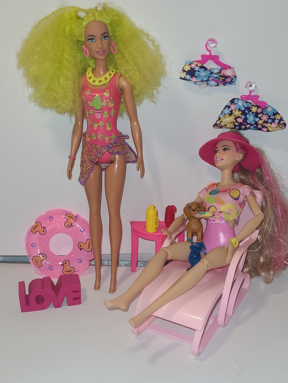 Barbie Bright Yellow-Haired Doll with Pink Beach Accessories